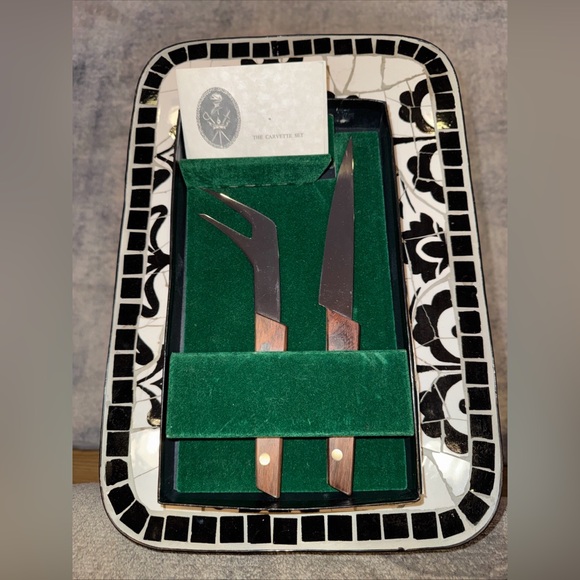 Vintage Arthur Salm Carvette SetKnife & Fork Carving Set in Original Box